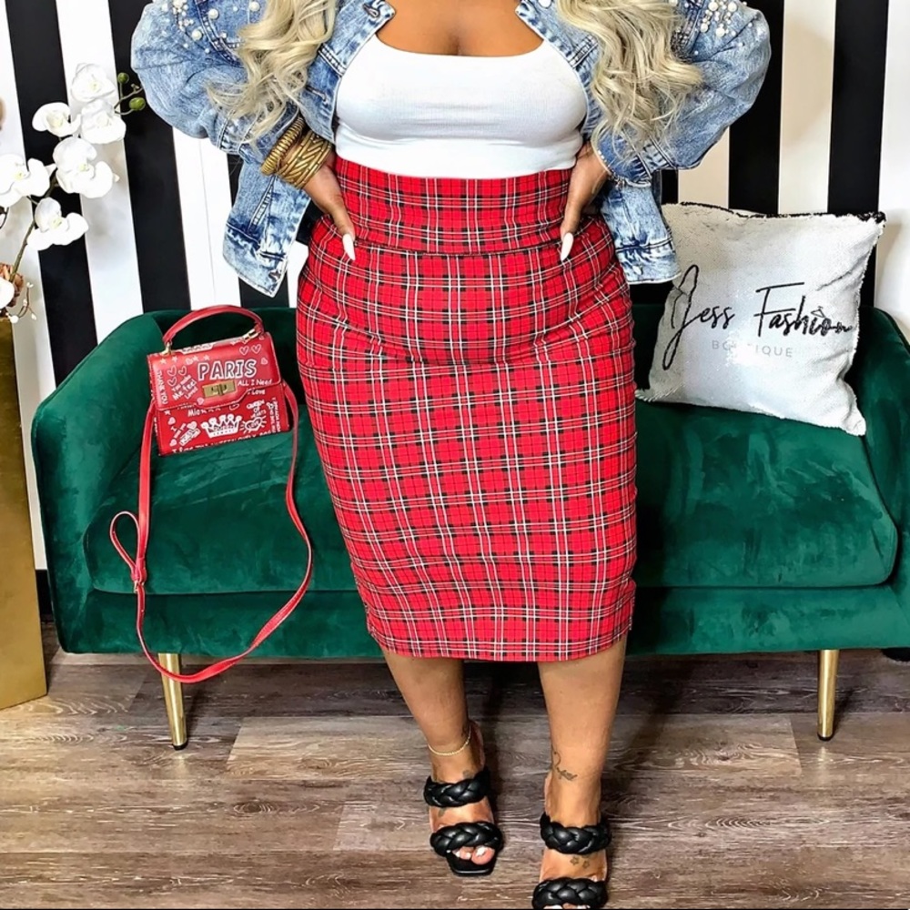 School girl plaided skirt